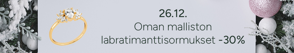 26.12. Omat labratimanttisormukset -30% 26.12. Omat labratimanttisormukset -30%
