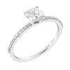 Malmin Korupaja, Luna-laboratoriotimantti­sormus, cushion 0,70ct + 0,15ct, valkokulta